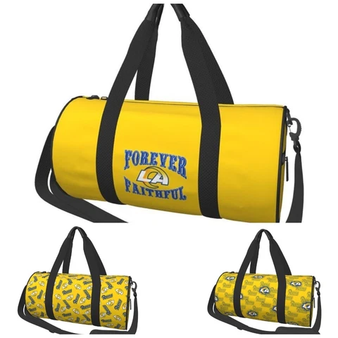 St. Louis Rams Cylindrical Gym bag Sport Travel Bag Luggage Bag Collapsible Cover