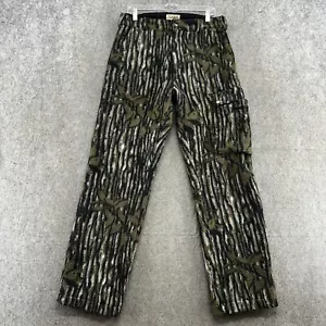 VTG Cabelas Pants Mens 32x34 Green Whitetail Camo Polar Fleece Cargo Hunting 90s - Picture 1 of 9