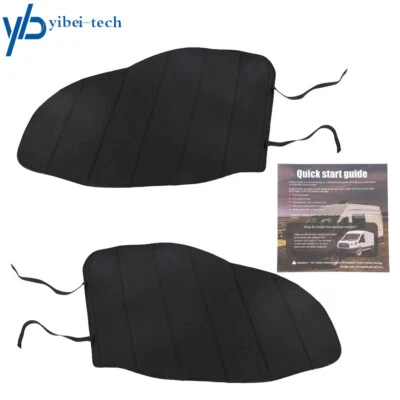 Insultaed Blackout Front Door Window Covers Pair For 2015-2022 Ford Transit Gray - Image 1 of 4