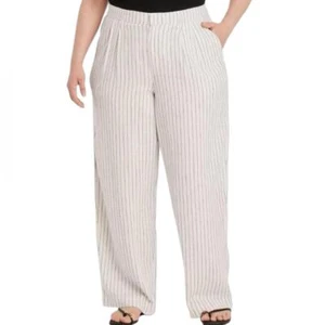 A New Day Pinstripe High Rise Relaxed Trouser Pants Size 17/2X NWT - Picture 1 of 12