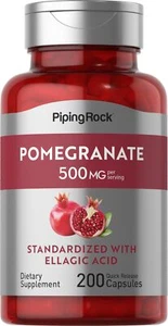 Pomegranate Extract Capsules 500mg | 200 Count | Non-GMO | by Piping Rock - Picture 1 of 3