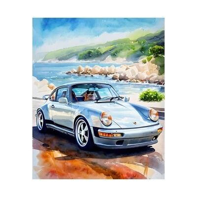 Porsche 911 Poster, Vintage Porsche Print, Porsche Wall Art-  Decor Home - Image 1 of 4