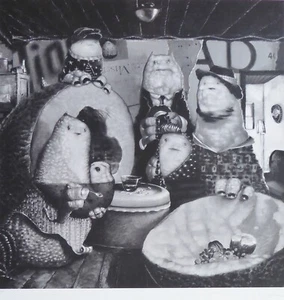 Joe Sorren "The Great Cantaloupe Day" Hand signed dreamlike Pop Surrealism Coa - Picture 1 of 7