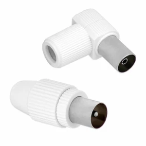 Enchufe de antena de TV IEC coaxial 1x toma angular 1x adaptador de cable coaxial macho - Imagen 1 de 7