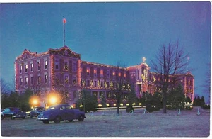 Vintage Massachusetts Chrome Postcard Lowell Christmas Illumination Seminary - Picture 1 of 2