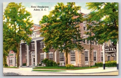 Hotel Henderson, Aiken, South Carolina Vintage Postcard - Image 1 of 2