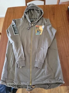 Rise As 1NE grüner Hoodie Grafikdruck durchgehender Reißverschluss Small neu - Bild 1 von 10