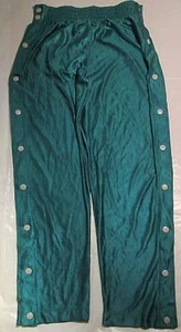 Basketball Pants Unisex Kids Medium Green Warm UP Break Away 100% Nylon - Picture 1 of 4