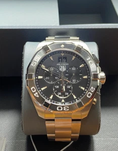 TAG HEUER Aqua racer CAY1110 Chronograph Black Dial Quartz Men's Watch - Picture 1 of 9