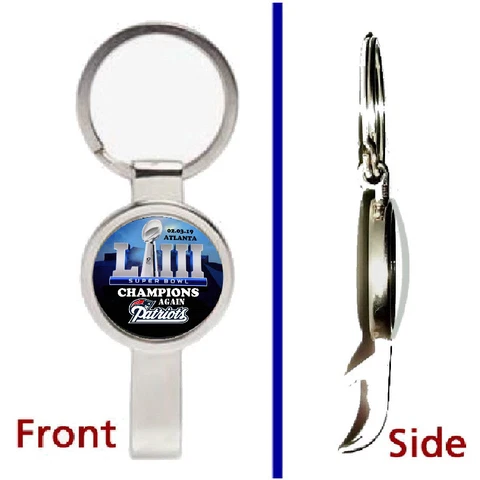 New England Patriots Super Bowl 53 AGAIN Pendant Keychain secret bottle opener Cover