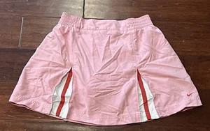 Nike Pink Red White Striped Girls XL Skort Short Lined Flared Tennis Skirt Dress - Picture 1 of 10