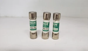 BUSSMANN TRON FNQ-30 FUSE, 500V, 30 AMP, TIME DELAY (LOT OF 3) NNB - Picture 1 of 3