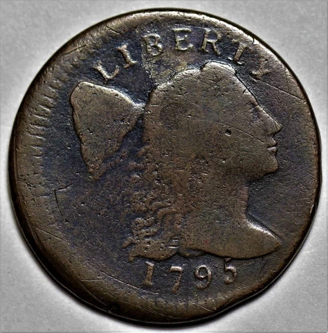 1795 Liberty Cap Large Copper Cent - Plain Edge - Uncentered Broadstrike - L36 Cover