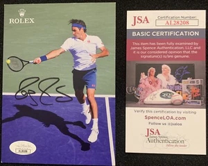 ROGER FEDERER Signed JSA COA 4x6 Card ROLEX Photo Autograph Nadal Djokovic - Picture 1 of 1