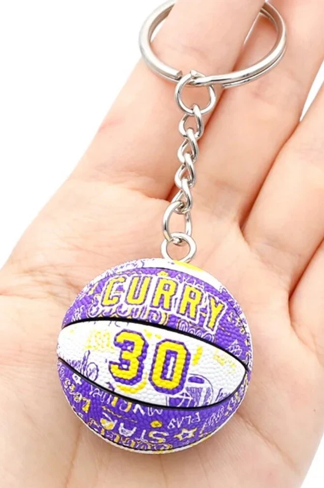 Mini Basketball Steph Curry Keychain - Golden State Warriors - Image 1 of 1