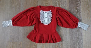 Persnickety Girls Red Lace Holiday Top Size 6 NWT Made in USA! - Picture 1 of 7