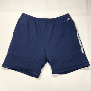 Lacoste Sweat Shorts Mens XL Blue Stripe Letter Logo Navy Jogger Drawstring Navy - Picture 1 of 19