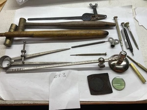 E53 Watchmaker Tool Circle Glass Cutter Vintage Brass Hammer Watch - Picture 1 of 14
