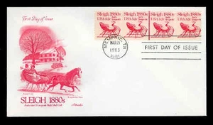 1900 5.2c SLEIGH, PLATE #2, STRIP OF 4 - ARTMASTER - Picture 1 of 2