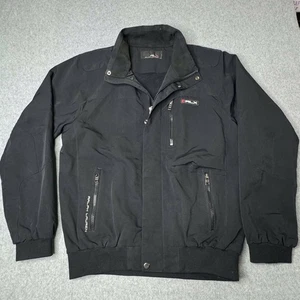 RALPH LAUREN RLX Motorcycle Bomber Jacket Water Resistant Tech Black Sz Large - Picture 1 of 9
