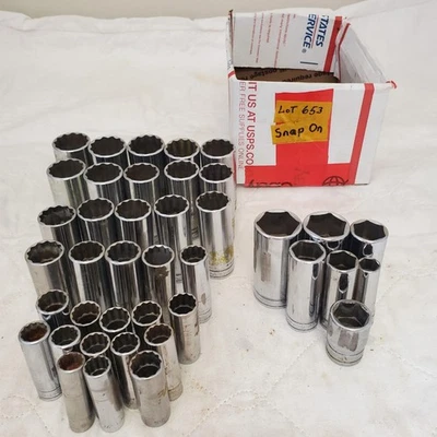 Lot Of 40 Snap-on Deep-Length & Standard-Length Sockets Mechanic's Tools LOT-653 - Image 1 of 4