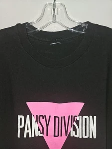 Vintage Pansy Division Large Mens Black Graphic Logo Single Stitch Tee LGBT - Picture 1 of 10