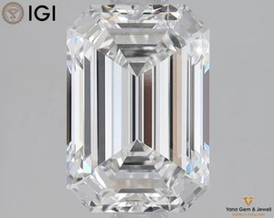Diamante cultivado CVD Lab 2,00 quilates forma esmeralda certificado IGI color F VS1 claridad - Imagen 1 de 10