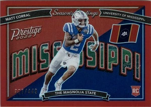 2022 Prestige Seasons Greetings Xtra Points Red #3 Matt Corral /449 - FB - Picture 1 of 2
