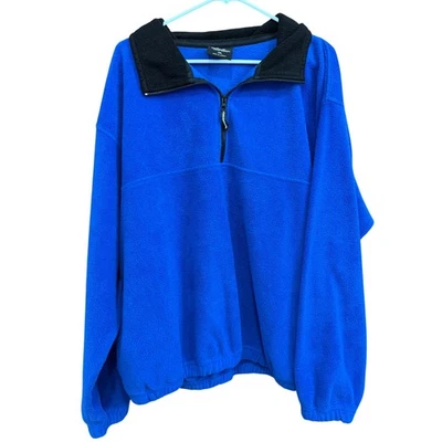 Weatherproof Garment Company XXL Pullover Fleece Jacket Blue Black Collar - Image 1 of 4