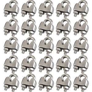 3/16 Zoll M4 Drahtseil Kabel Clip Klemme, 304 Edelstahl, U Bolzen Sattel F... - Bild 1 von 5