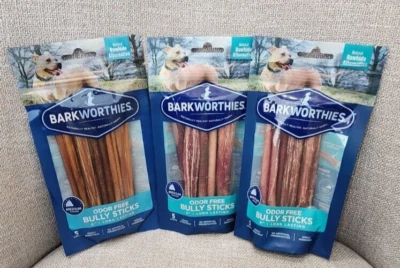 3 x Barkworthies без запаха Bully Stick собаки лакомство 6» (упаковка из 5) всего 15 палочек - Изображение 1 из 3