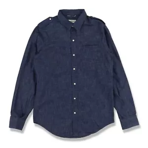 Saint Laurent Paris 1 of 1 Indigo Blue Military Denim Shirt | Size S RRP $990 - Picture 1 of 4