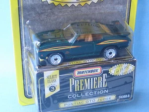 Matchbox Premiere Select Klasse 3 Pontiac GTO Judge grün Spielzeug Modellauto 72 mm - Bild 1 von 2