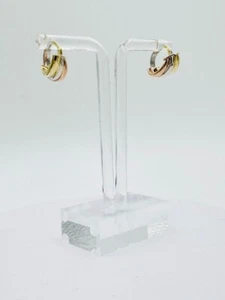 Massive 14k Gelbgold dreifarbige Creolen mit Box (aus Italien) G-5207 - Bild 1 von 6