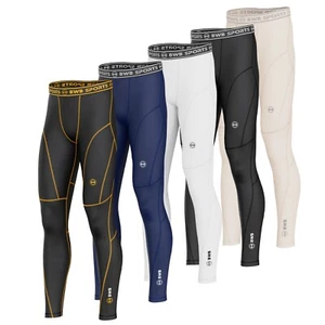 Mens Compression Base layer Thermal Skin Tights running Gym Yoga Active Pants - Picture 1 of 22