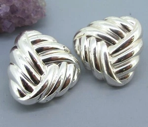 Sterling Silver Christian Dior SeaShell Stud Butterfly Backs Earrings - Picture 1 of 6