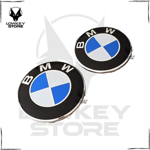 82mm Front Hood + 74mm Rear Trunk Badge Emblem Logo For BMW E38 E39 E46 E60 E90+ - Picture 1 of 4