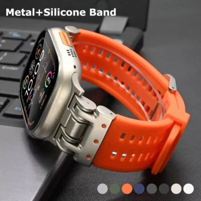 Sports Silicone Band for Apple Watch Ultra 321 SE 11/10/9/8/7/6/5 42/44/45/49mm - Image 1 of 4