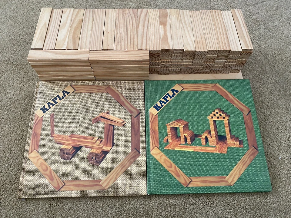 Over 200 Kapla Wood Blocks and 2 Kapla L’Art Design Books, Vintage Toy - Image 1 of 4