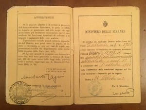 Libretto della pensione di Umberto Cagni - Picture 1 of 1