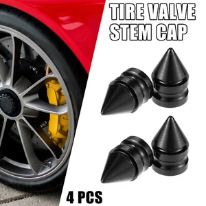 4pcs Black Car Impale Tire Valve Stem Cap Wheel Rims Dust Proof Covers Tyre Caps - Picture 1 of 6