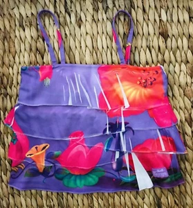 BARBIE Fairytopia Vintage Y2K Girls RUFFLED  Floral TOP Size S/M - Picture 1 of 6