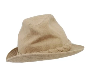 Stetson Fedora Hat Mens 6 3/4 Fitted Cap Tan Wool Camel Hair Playboy VTG 80s 90s - Picture 1 of 13