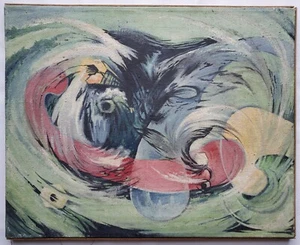 Pintura al óleo abstracto informal obra temprana Otfried Mahnke - Imagen 1 de 12
