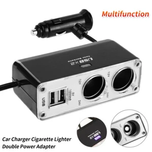 12V Car Charger Cigarette Lighter Double Power Adapter Socket Splitter Dual USB - Picture 1 of 8