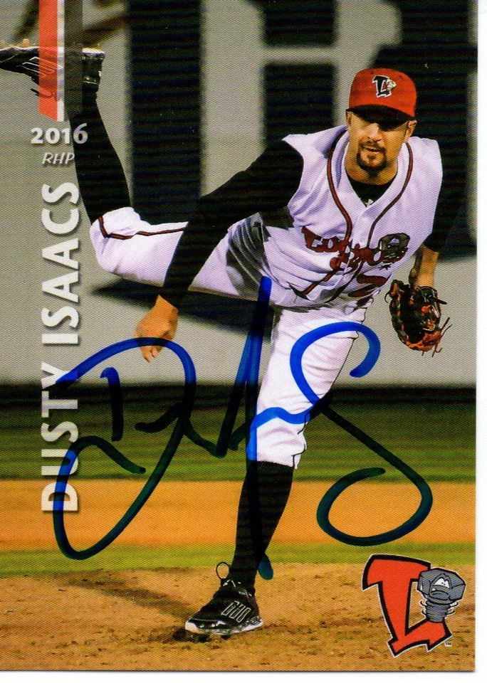 Dusty Isaacs 2016 Lansing Lugnuts Signed Card - Image 1 of 1