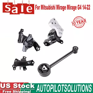 ENGINE MOTOR & TRANS MOUNTS FOR MITSUBISHI MIRAGE MIRAGE G4 14-22 1.2L SET 4PCS - Picture 1 of 24