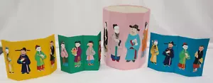 Vintage Octagon Oriental Style Bin Chinese 8 Immortals w/ Loose Panels Lot of 4 - Picture 1 of 12