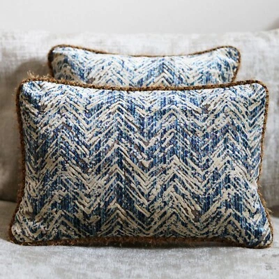 BEACON HILL Fabrics COSMO VELVET NEPTUNE Custom Pillow case 22"x14" - Image 1 of 4