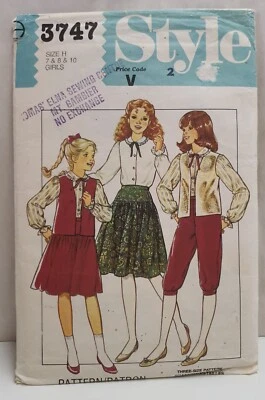 Vintage Style Sewing Pattern 3747 c1982 Cut Sz 10 Sleeveless Jacket Shirt Pants - Image 1 of 4